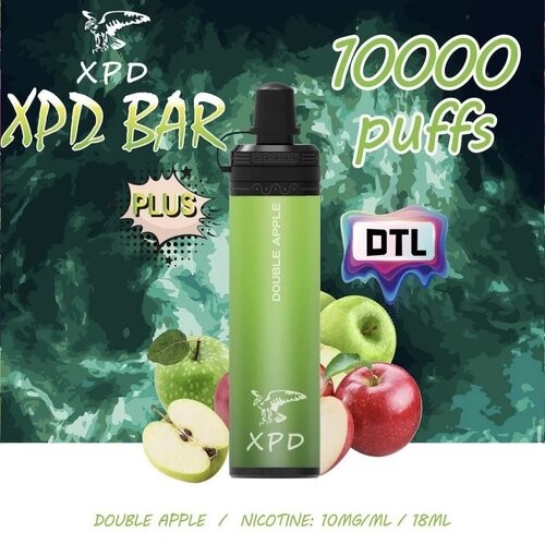 سحبة اكس بود بار تفاحتين 10000 موشة XPD BAR DOUBLE APPLE SHISHA