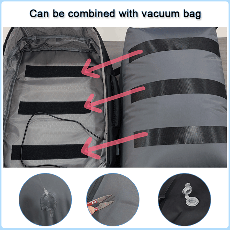 Travel bag with suction feature
