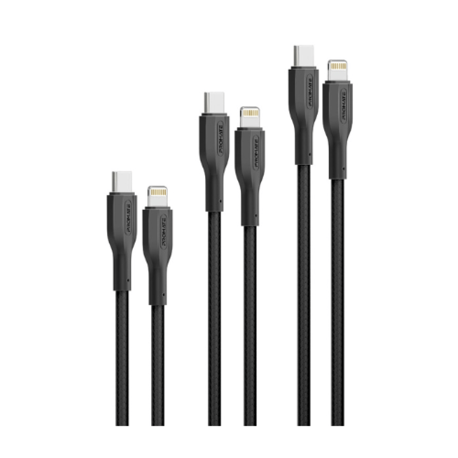 Promate Lightning Cable Set 3 Pieces