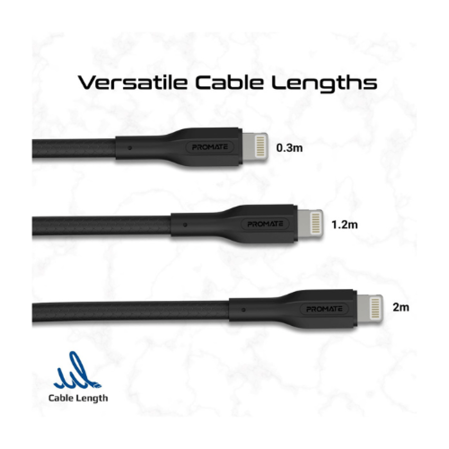 Promate Lightning Cable Set 3 Pieces