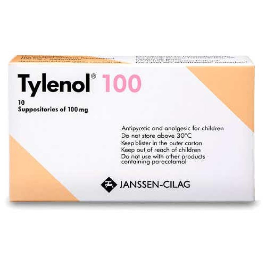 تايلينول 100 ملغ تحاميل 10