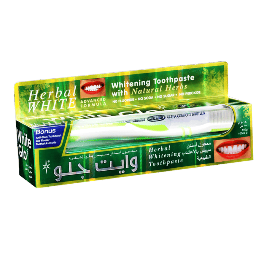 معجون أسنان وايت جلو مبيض بالاعشاب 150 جرام