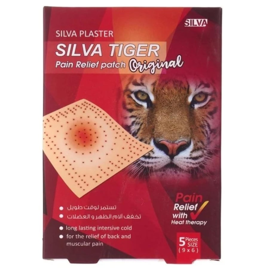 Silva Tiger patch for pain relief with mint flavor, cold, 5 pieces