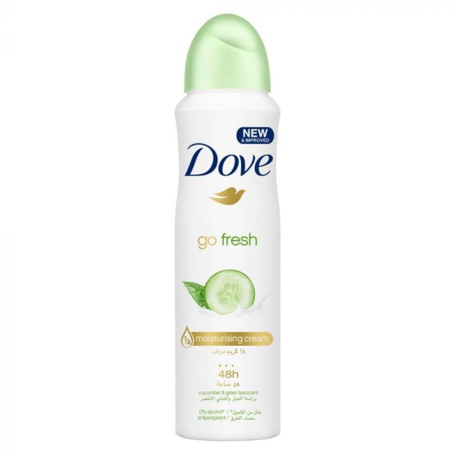 Dove deodorant spray for women with fresh scent of cucumber and green tea 150 ml