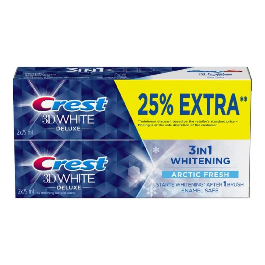 معجون أسنان كريست 3D وايت ديلوكس 2 × 75 مل عرض خصم 25%