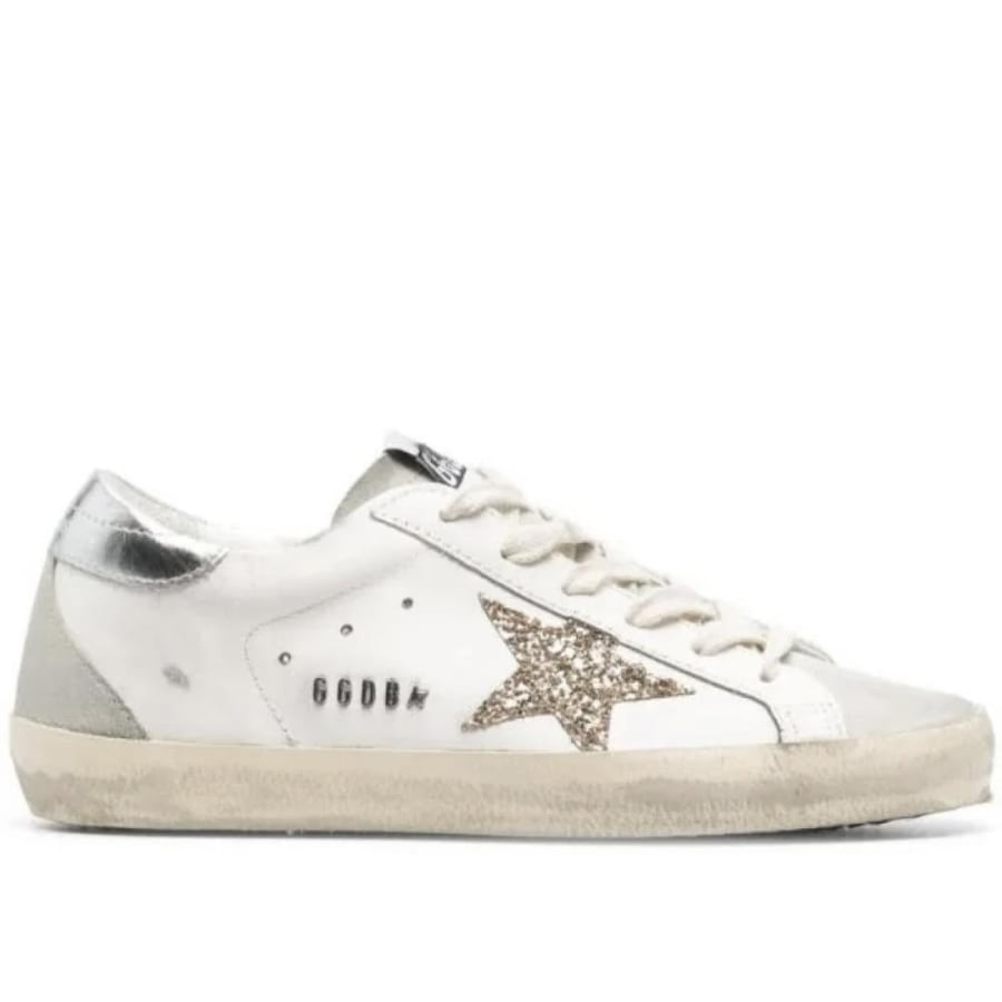 Golden goose Superstar distressed lace- up sneakers