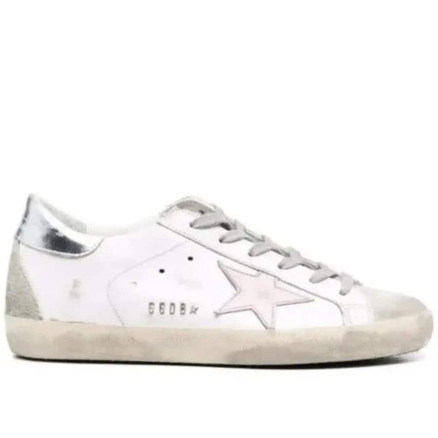 Golden goose Superstar distressed lace- up sneakers