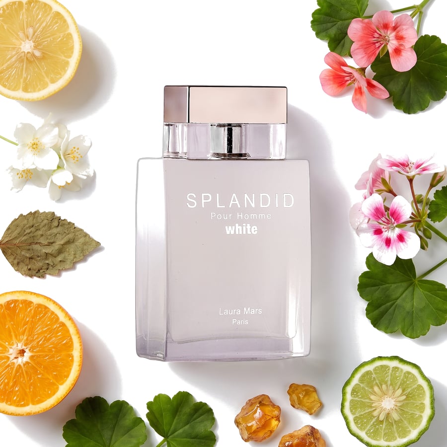 مكونات عطر سبالانديد وايت للرجال 100 مل - الليمون والياسمين والباتشولي