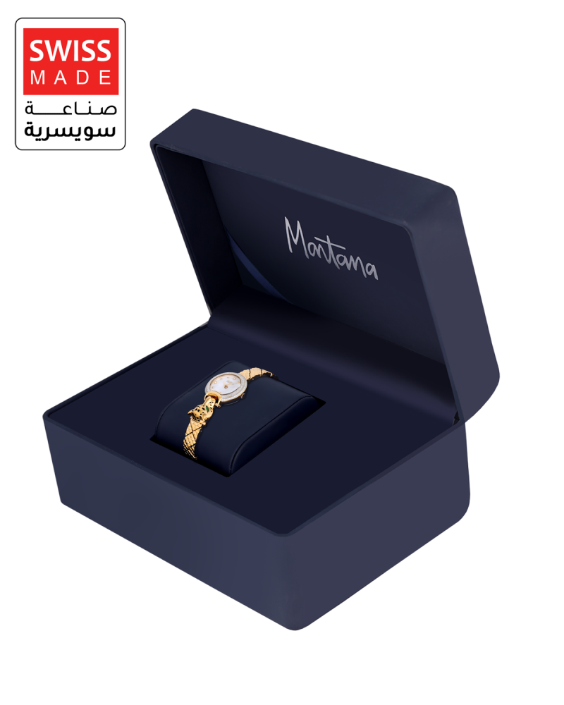 ساعة نسائية صناعة سويسرية ماركة مونتانا ذهبي مينا صدفي موديل M170102L