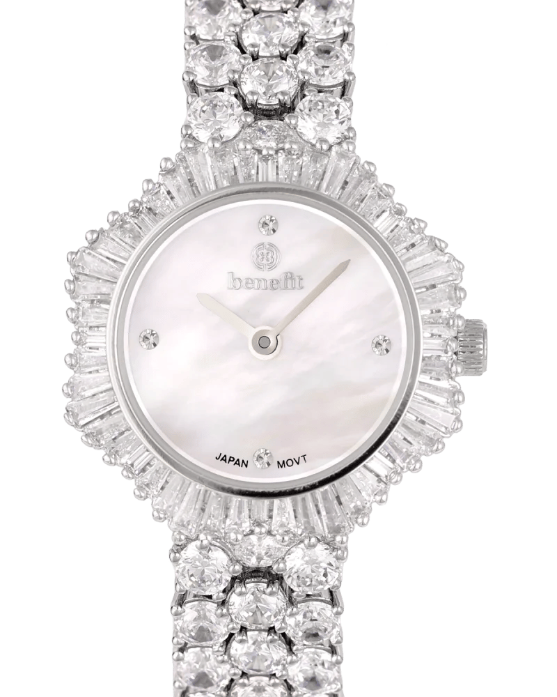 Benefit Women's Watch, Crystal Silver, Mother-of-Pearl Dial, Model BN010506