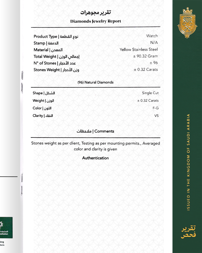ساعة الماس نسائية ماركة دي كي صناعة سويسرية ذهبي مينا جنيه DKGPW8184