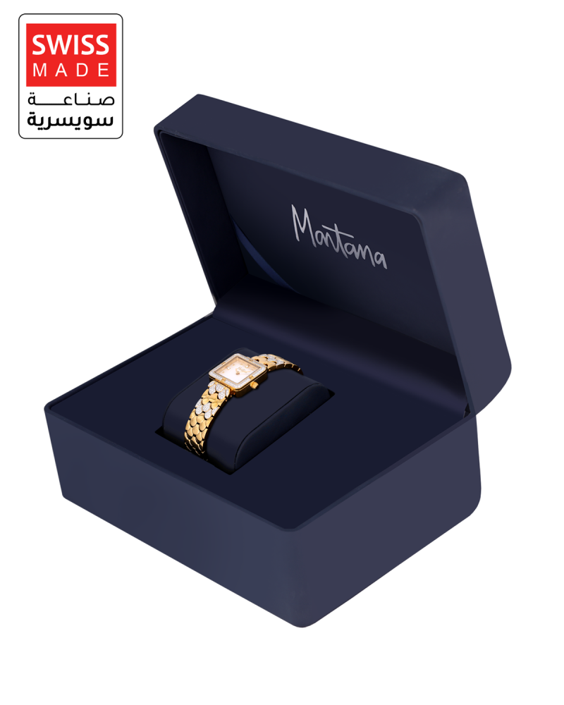 ساعة نسائية ماركة مونتانا ذهبي مينا فضي M170065L