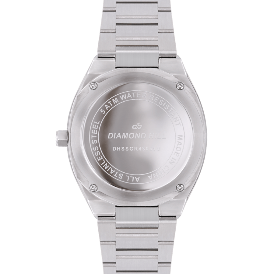Diamond Hill Men's Watch, Silver, White Dial, Model DHSSWH43051M