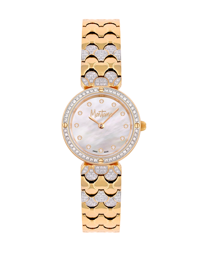ساعة نسائية ماركة مونتانا ذهبي مينا صدفي M170079L