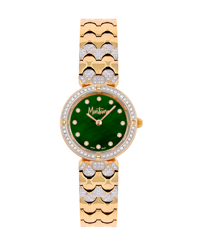 ساعة نسائية ماركة مونتانا ذهبي مينا اخضر M170079L