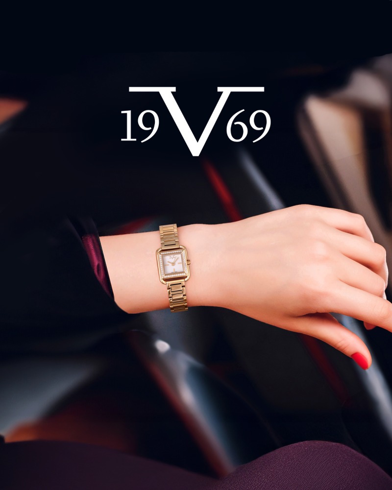 ساعة نسائية  ماركة V19.69 ذهبي مينا ابيض موديل  VGPW911067L