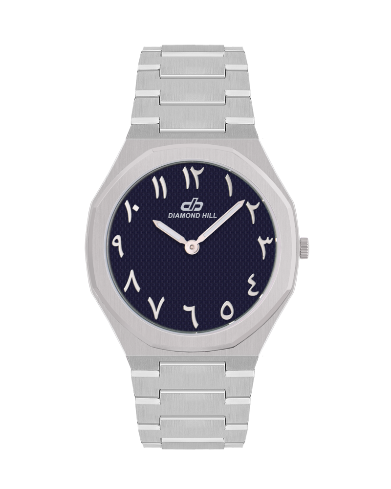 Diamond Hill Men's Watch, Silver, Blue Dial, Model DHSSBL43050M