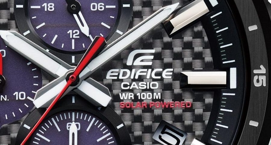 ساعة كاسيو إيديفايس كرونوغراف يعمل بالطاقة الشمسية EQS-900DB-1AV