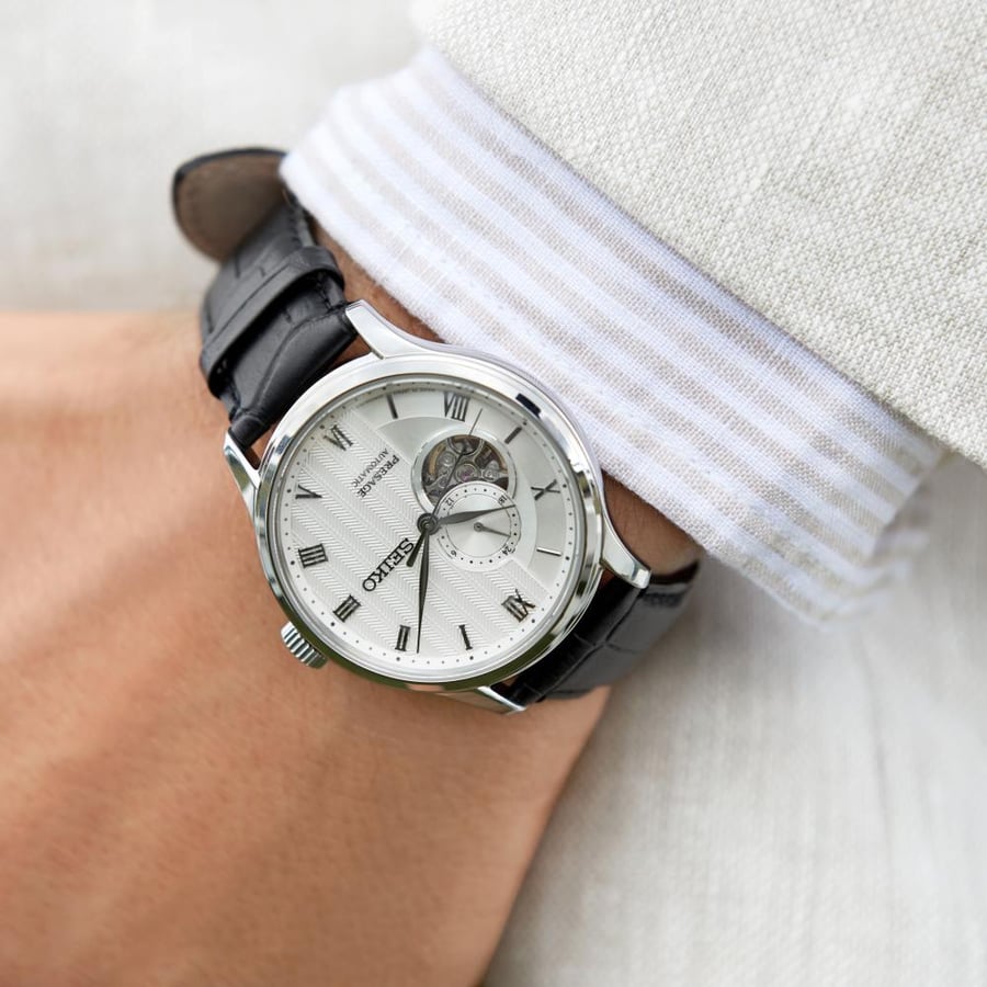 Seiko automatic watch leather Seiko men's Presage automatic SSA379J
