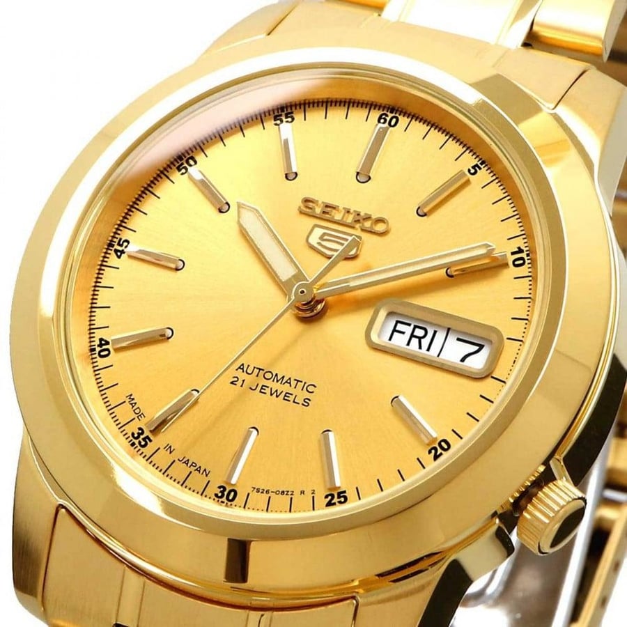 Seiko Five Automatic Japanese old classic with two dates stainless steel for men - SNKE56J1