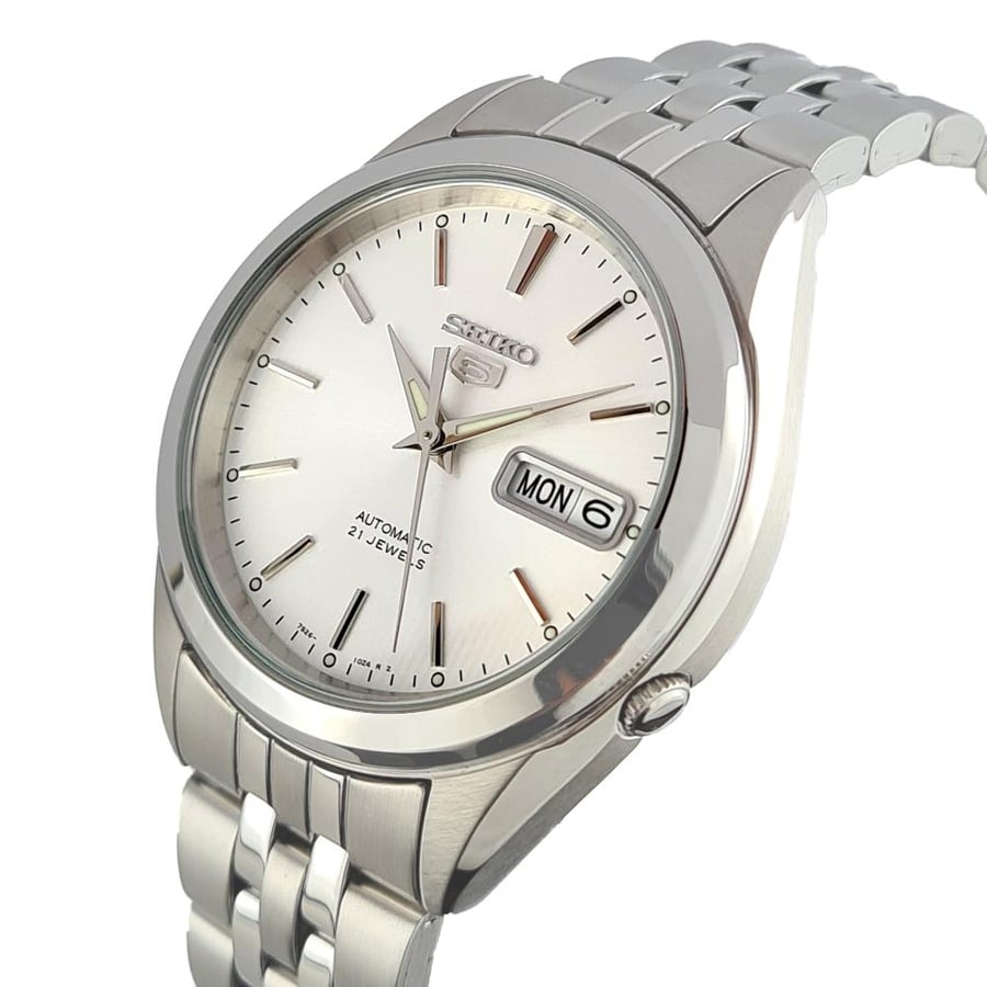 Seiko Five Automatic Watch Seiko Classic 21 Jewels 38 mm Stainless Steel Watch for Men SNKL15K1