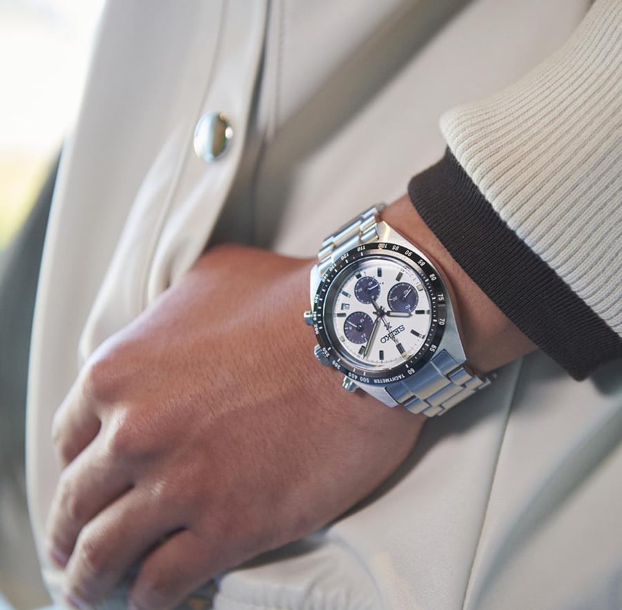 ساعة سيكو كرونوغراف رجالية – موديل SSC813 (Seiko Prospex Speedtimer)
