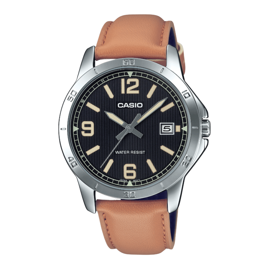 Casio men's leather watch CASIO Analog Men Formal Watch MTP-V004L-1B2UDF