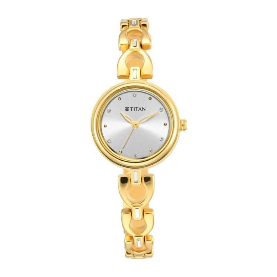 Titan Carisma analog watch with champagne dial for women