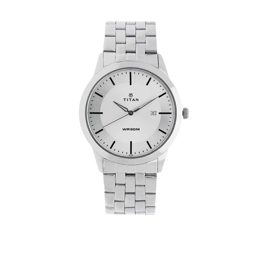 Titan men's watch Titan Neo analog silver dial NM1584SM03 / NN1584SM03