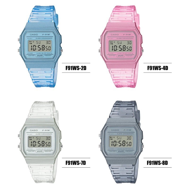 ساعة كاسيو الرقمية نسائي بعدة الوان CASIO Youth Digital Watch F-91WS-2DF