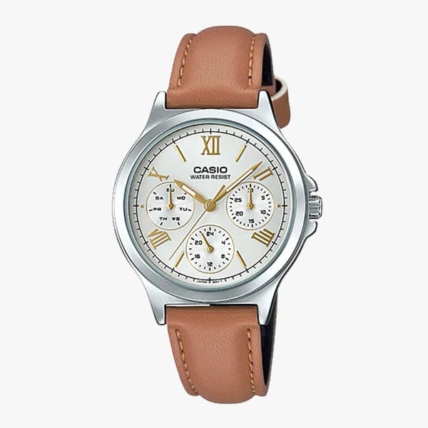 ساعة كاسيو جلد نسائية CASIO Multi Hands Women Formal Watch LTP-V300L-7A2UDF