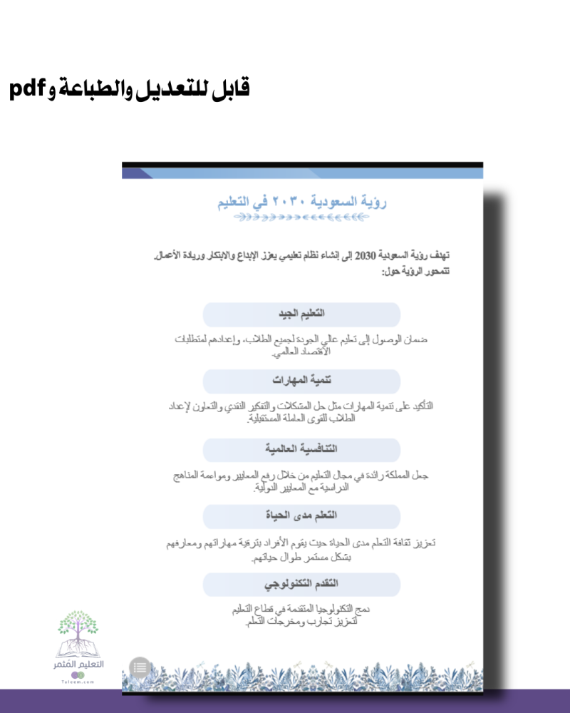 حقيبة  -لغة إنجليزي - تصميم أزرق- للطباعة