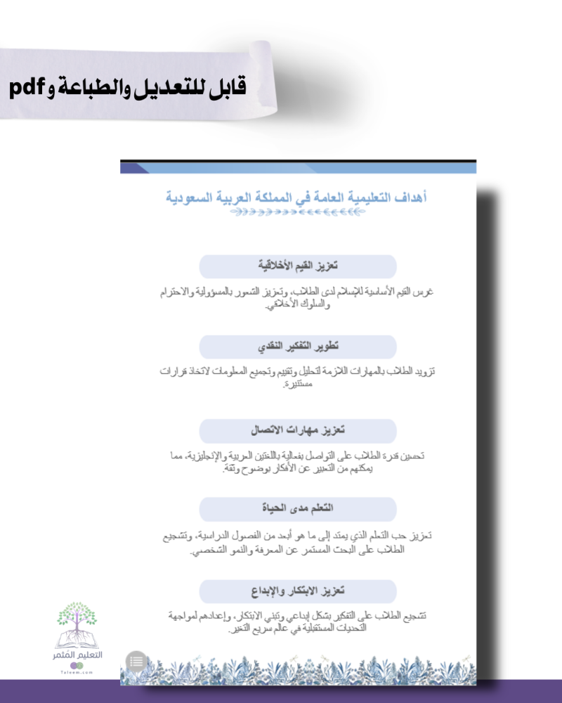 حقيبة  -لغة إنجليزي - تصميم أزرق- للطباعة