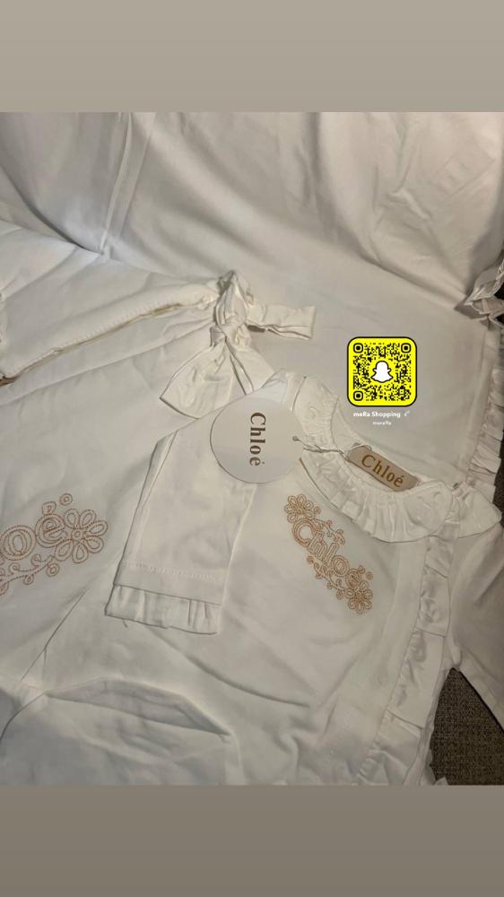 طقم Chloé كامل فخم بتطريز مع الكيس
