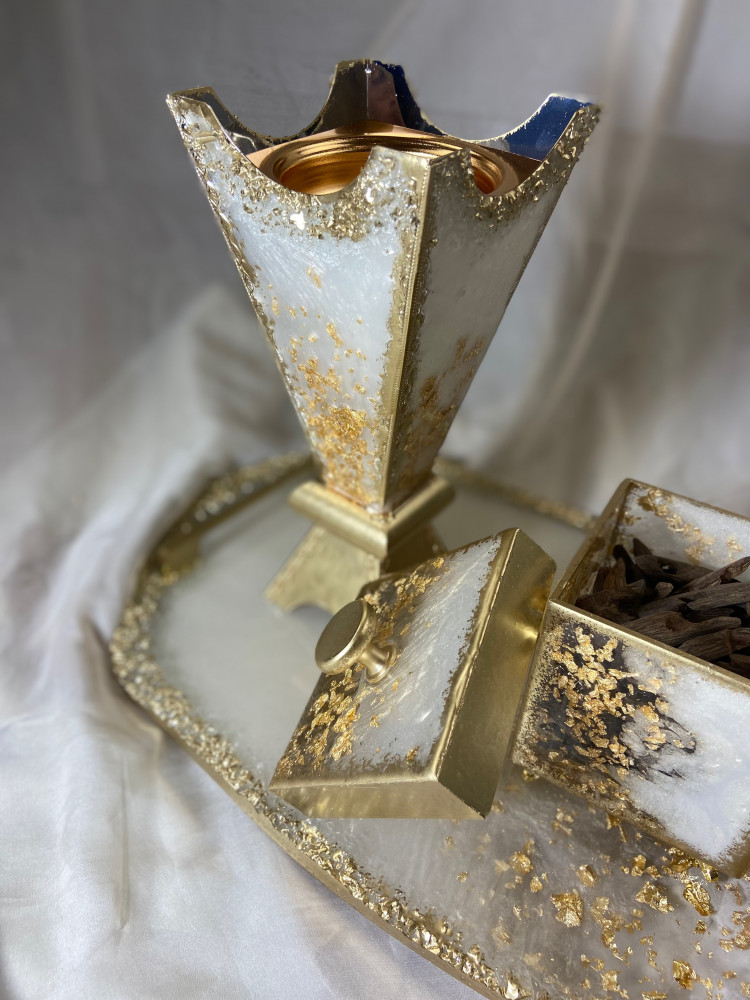 Incense burner set of 3 pieces