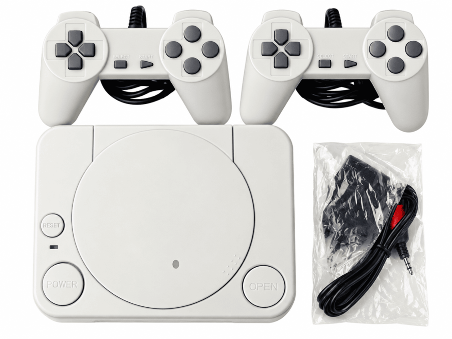 جهاز ألعاب منزلي كلاسيكي Game Station مع 2 ذراع تحكم، جهاز ألعاب ريترو للتوصيل بالتلفزيون مع محول كهربائي، مناسب للأطفال والعائلات
