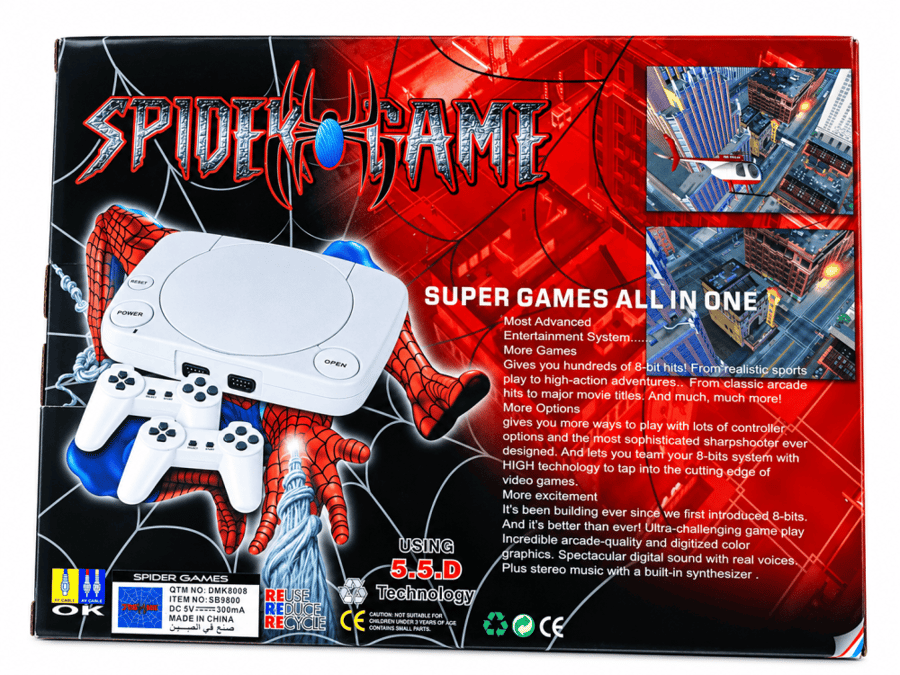 جهاز ألعاب منزلي كلاسيكي Game Station مع 2 ذراع تحكم، جهاز ألعاب ريترو للتوصيل بالتلفزيون مع محول كهربائي، مناسب للأطفال والعائلات