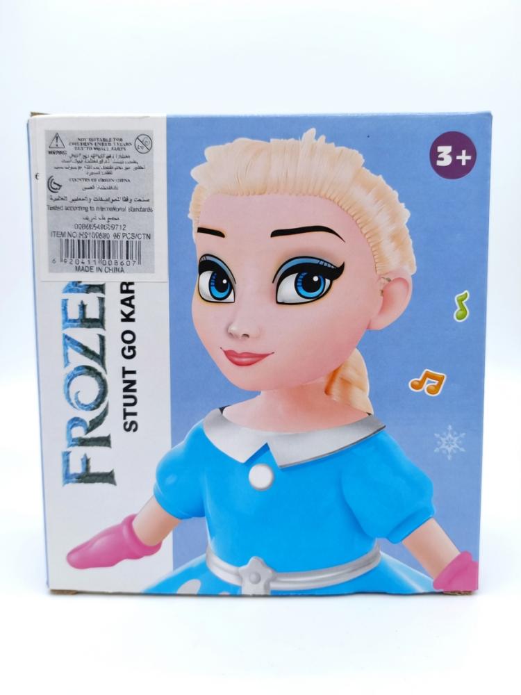 لعبة سيارة استعراضية للاطفال مستوحاة من فروزن 2 (Frozen II) مع دمية اميرة الثلج - سيارة كارت تفاعلية تدور 360 درجة مع اضاءة ملونة وموسيقى، هدية للبنات بعمر 3 سنوات فما فوق