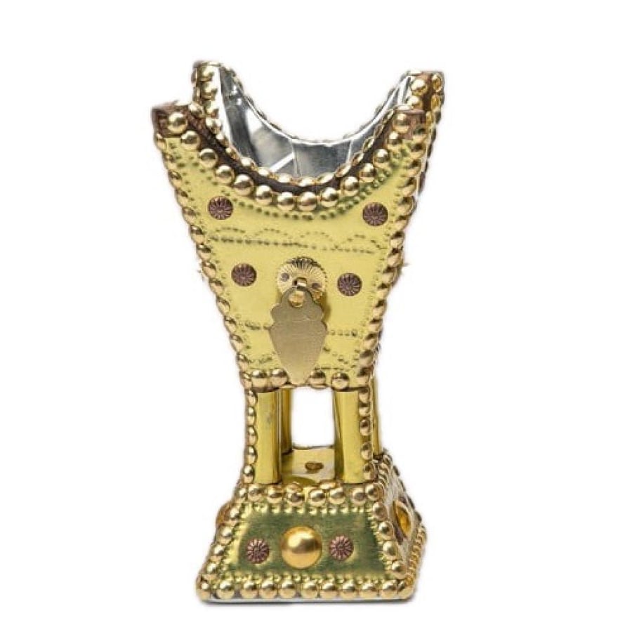 Golden engraved traditional incense burner, medium size, number 3