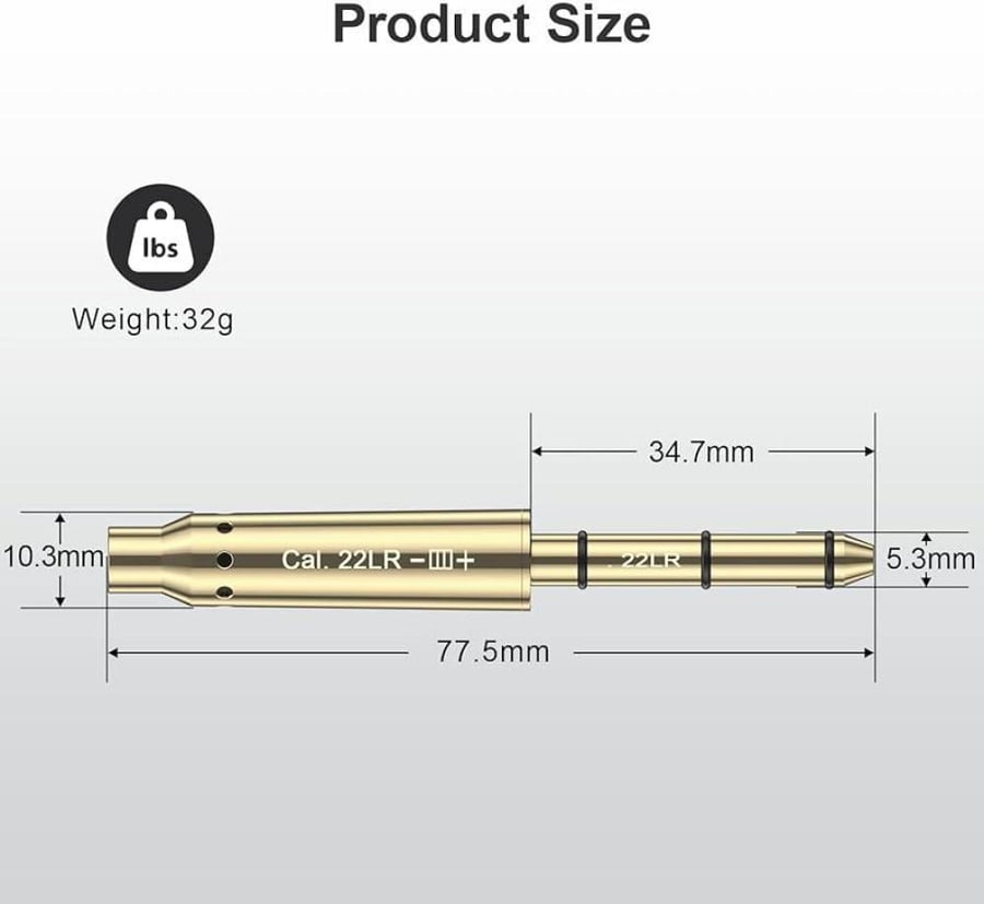 Laser weight of Drabil caliber 22LR (the knife) - bullet shape - better option for zeroing the knife - infinite precision with minimal effort