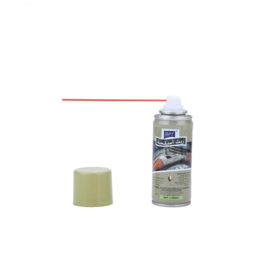 Cleaning and rust removal spray for weapons (DPT) 120 ml capacity - long-term protective protection, your weapon's shield in hunting.. professional DPT spray for removing gunpowder residues, removing rust, and protecting the barrel from corrosion
