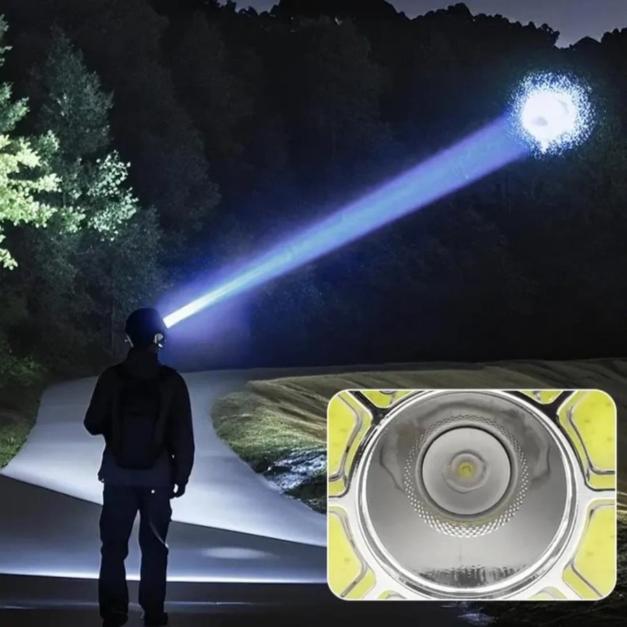 Headlamp with multiple lights - rechargeable