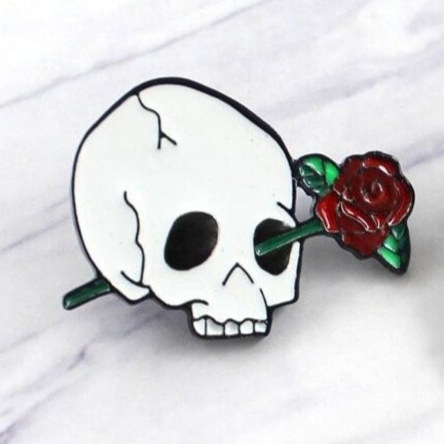 Flower Skull Pin