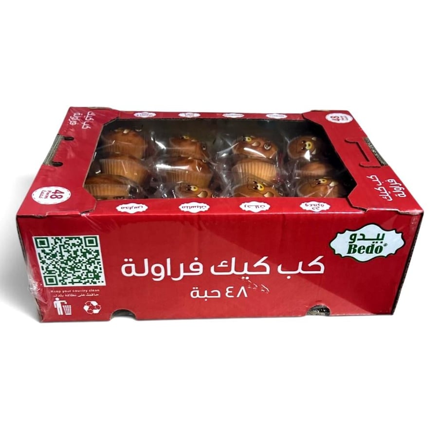 بيدو كب كيك فراولة 48 قطعة