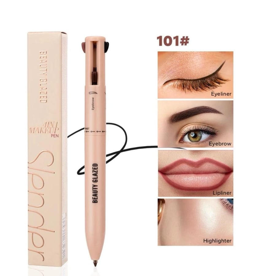 BEAUTY GLAZED - 4 in 1 Makeup Pen  قلم مكياج 4 في 1  هايلايتر / آيلاينر / قلم حواجب / محدد شفاه