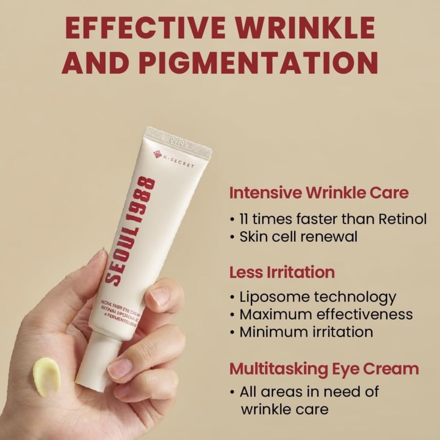 KSECRET - SEOUL 1988 Eye Cream : Retinal Liposome 4% + Fermented Bean كريم العين ريتينال ليبوزوم 4% + فول مخمر