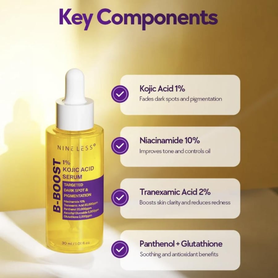 ناينلس سيروم حمض الكوجيك 1% 30مل NINELESS - B-Boost 1% Kojic Acid Serum