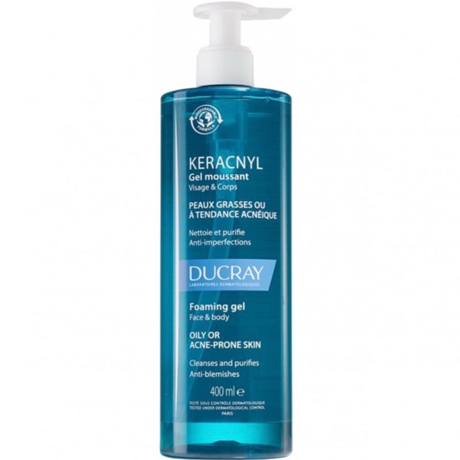 دوكراي جل رغوي كركينال للوجه والجسم  400مل Ducray Keracnyl Gel