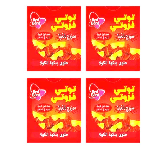 حلاوة توتي فروتي ممزوج بالكولا بنكهة الفواكة 4 حبات