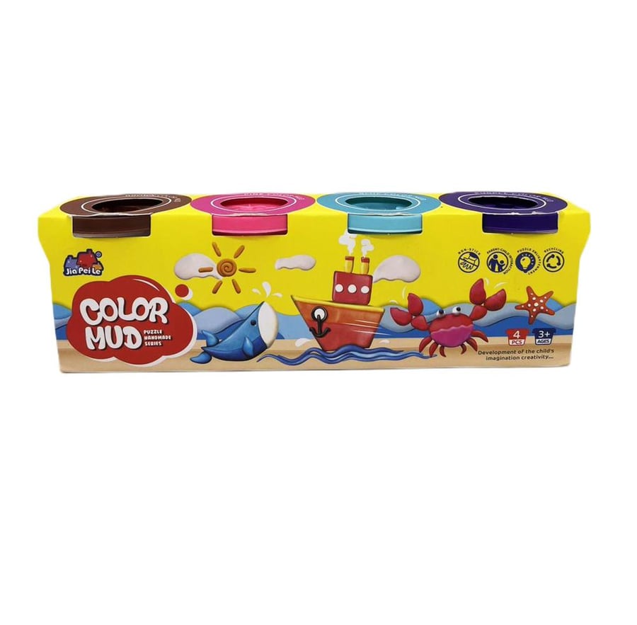 Colored playdough in the shape of animals, 4 packs